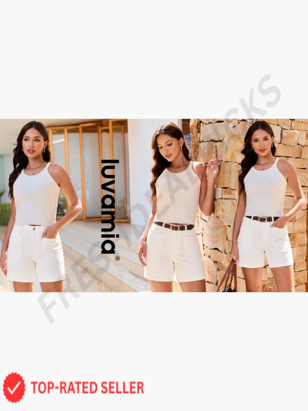 High Waisted Stretchy Denim Shorts Trendy Jorts with Pockets Concert Outfits - Picture 7 of 7